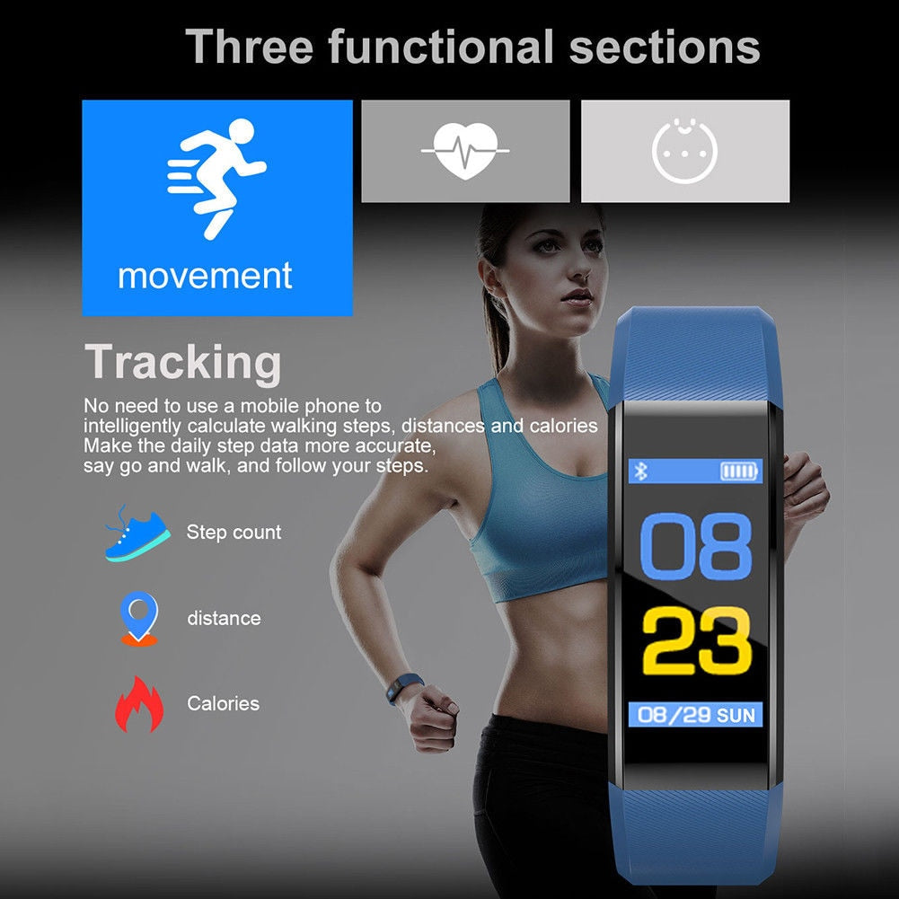 BluetoothWaterproof Sports Running Workout Heart Rate Fitness Tracker